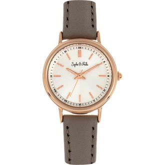 Sophie & Freda Sophie & Freda Berlin Leather-Band Watch in Grey at Nordstrom
