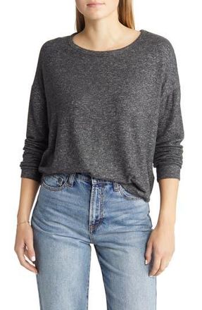 Lucky Brand Long Sleeve Cloud Jersey Top in Charcoal Heather at Nordstrom Rack, Size Small