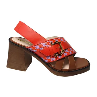 Pollini Schoenen, Dames, Veelkleurig, 38 EU, Leer, Sandali Cuoio