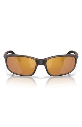 Costa Brine II 59mm Polarized Rectangular Sunglasses in Tortoise /Gold Mirror 580P at Nordstrom
