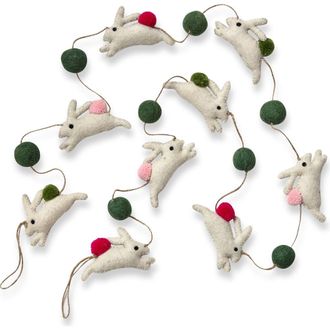 Tag Easter Bunny Wool Felt Garland Colorful Wall Banner Decor in Multicolored at Nordstrom