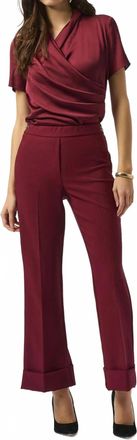 Joseph Ribkoff Lux Twill Flared Pull-On Pants In Merlot