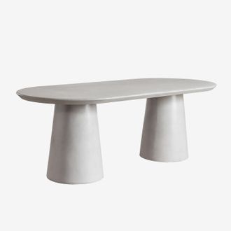 Sklum Sklum - Mesa De Comedor Ovalada 220x95 Cm En Cemento Noemi