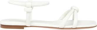 Gianvito Rossi Juno knotted flat sandals - women - Nappa Leather/Nappa Leather/Calf Leather/Rubber - 41.5 - White