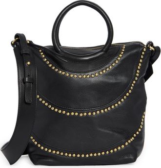 Hobo Maggie Studded Leather Crossbody Bag in Black at Nordstrom Rack