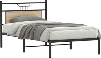 vidaXL Estructura de cama sin colchón 107x203 cm madera roble Sonoma Vidaxl
