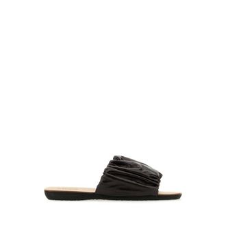 Jil Sander Sliders, female, Brown, 3 1/2 UK, Elegant Dark Brown Leather Slippers