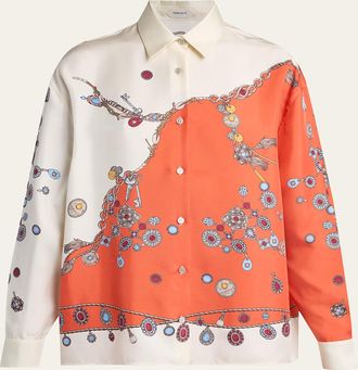 Versace Printed Silk Twill Shirt
