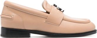 Lanvin logo-plaque detail loafers - women - Leather - 41 - Neutrals