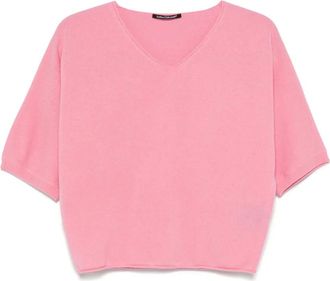Luisa Cerano Maglione con scollo a V - Rosa