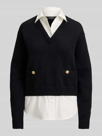 Lauren Ralph Lauren Regular Fit Strickpullover aus reiner Baumwolle in BLACK, Gr&ouml;&szlig;e XL