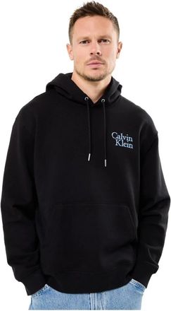 Calvin Klein Oversized hoodie met geborduurd logo - Heren - Hoodies - Zwart - XL - Katoen - Hoodies & sweatvesten