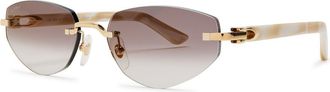 Cartier Cartier Rimless Round-frame Sunglasses - Gold - One Size