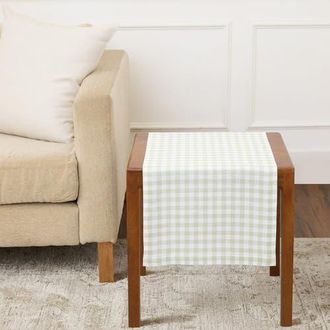 Solino Home Linen Table Runner for Dining Table, Holiday and Everyday Table Decor - Gingham Check in Sage at Nordstrom, Size Xx-Large