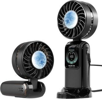 No Brand Mini Ventilador Turbo Con 100 Velocidades De Viento: Ventilador De Bolsillo Plegable 4 En 1 Ultra Silencioso Para Mano O Escritorio, Recargable Por Us