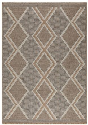 Nazar Rugs Alfombra interior/exterior aspecto yute escandinavo azul - 120x170