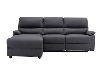 VENTE-UNIQUE.COM Sof&aacute; rinconera tela gris antracita
