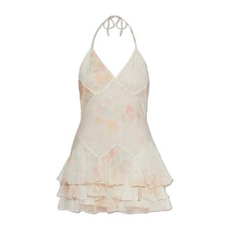 LoveShackFancy Loveshackfancy, Kleedjes, Dames, Beige, XS, Adrinette Korte Jurk