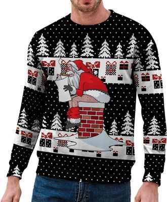 Generic Christmas Jumper Women Ladies Fun Xmas Jumpers Men Womens Funny Rude Novelty Ugly Bad Oversized Christmas Jumper for Women Couples Xmas Sweatshirt Swe