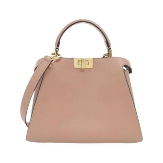 Fendi Pre-owned Peekaboo Handbag - Dames - Pre-owned - Beige - Maat: ONE Size Leer