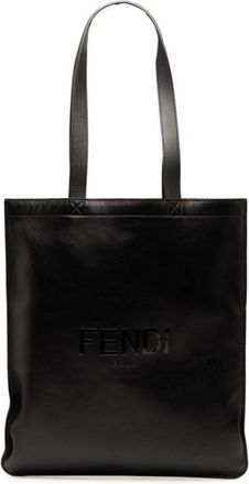 Fendi Black Leather Shoulder Bag Tote Bag (Pre-Owned)