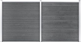 vidaXL Valla De Jard&iacute;n De Wpc Gris 353x186 Cm Vidaxl