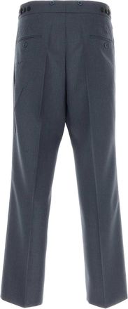 Prada Mens Mohair Trousers Gray Silk