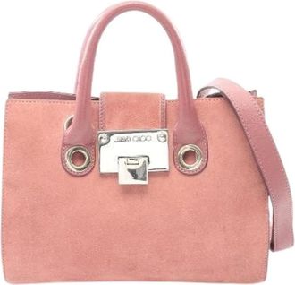 Jimmy Choo London Pre-owned Handbags, female, Pink, Size: ONE SIZE Pre-owned Suede Leather Handbag