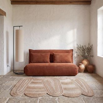 Maisons du monde Sill&oacute;n de pana teja y acero dorado