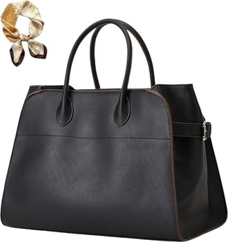 Generic Trendy PU Leather Tote Bag for Women, Large Capacity Classic Vintage Top Handle Bag, Luxury Elegant Casual Work Handbags