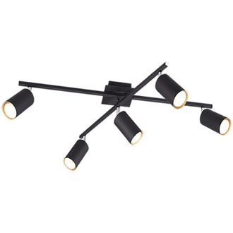 Trio Plaf&oacute;n 5 Spot Orientable Focos Marley Black Lighting