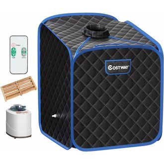 Costway Costway Sauna De Vapor Port&aacute;til, Tienda De Sauna Plegable De 2l Con Silla, 9 Niveles De Temperatura Ajustable, Fumigaci&oacute;n 1050w, Spa Individual, Desin