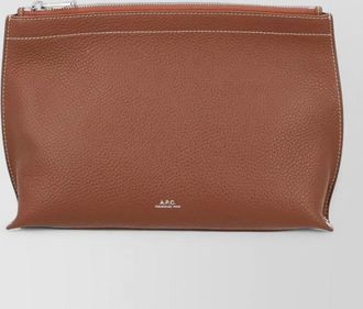 A.P.C. neige leather clutch bag