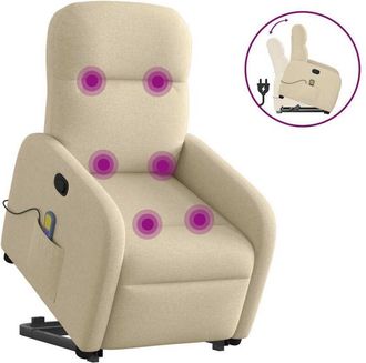vidaXL Silla De Masaje Reclinable De Pie De Tela Color Crema Vidaxl