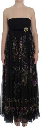 Dolce & Gabbana Florale Maxi Jurk Strapless Gown