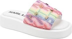 Karl Lagerfeld Opal Mesh Platform Slide Sandal in Multi/White at Nordstrom Rack, Size 7.5