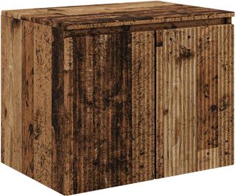 vidaXL Mueble De Ba&ntilde;o Montado En La Pared Madera Envejecida Vidaxl