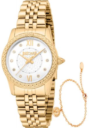 Just Cavalli Womens JC1L360M0055 Ladies Sublime Animalier Watch and Bracelet Gift Set - Gold - One Size