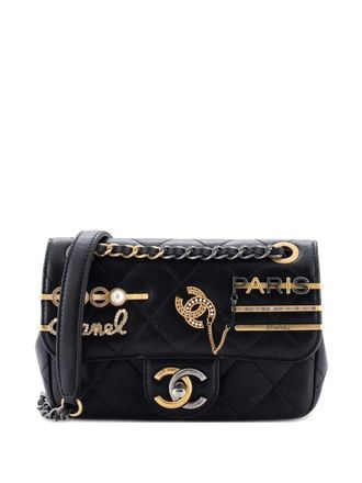 Chanel Coco Clips Flap Bag Embellished Quilted Lambskin Mini crossbody bag - Black