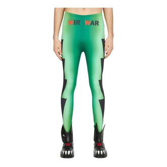 Walter Van Beirendonck Skinny Trousers, male, Green, Size: L Sun Leggings