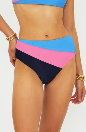 Beach Riot Evie Rib Colorblock Bikini Bottoms in Paradise Harbor Colorblock at Nordstrom Rack, Size Small