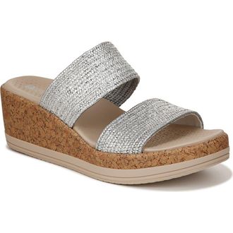 Life Stride Resort Platform Slide Sandal in Silver at Nordstrom Rack, Size 6.5