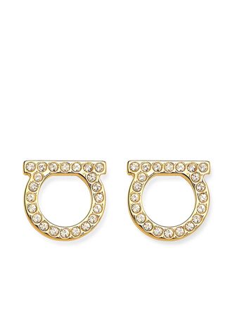 Ferragamo Gancini crystal-embellishment earrings - Gold