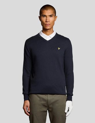 Lyle & Scott Lyle And Scott Mens Cotton Blend V-Neck Jumper - Black - Size: 38