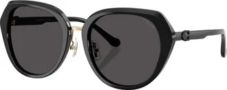 Coach Womens 55 mm Black Sunglasses