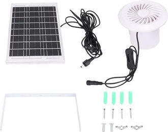 OEM Kit De Ventilaci&oacute;n Redondo De Silicio Monocristalino De 6 W Con Ventilador De Extracci&oacute;n Alimentado Por Energ&iacute;a Solar Para Gallinero, Invernadero Y Ot