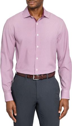 W.R.K Slim Fit Red Micro Houndstooth Performance Dress Shirt in Maroon at Nordstrom, Size 15.5 - R