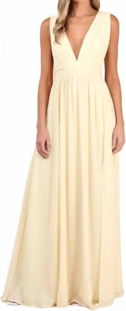 Lulus Heavenly Hues Maxi Dress In Pale Yellow