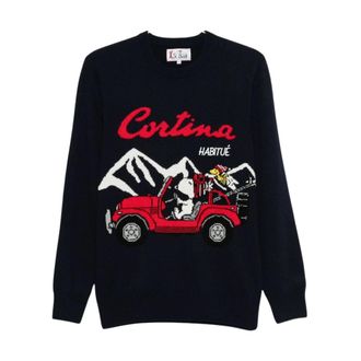 MC2 Saint Barth Truien & Vesten, Heren, Blauw, L, Wol, Heron Crewneck