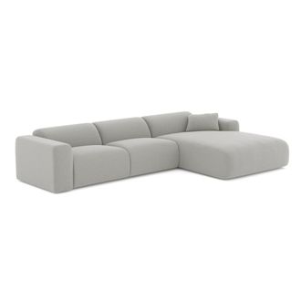 Sia Home Sof&aacute; esquinero grande 5 plazas tejido de trama gris claro
